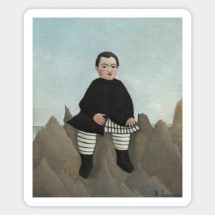 Boy on the Rocks by Henri Rousseau Magnet